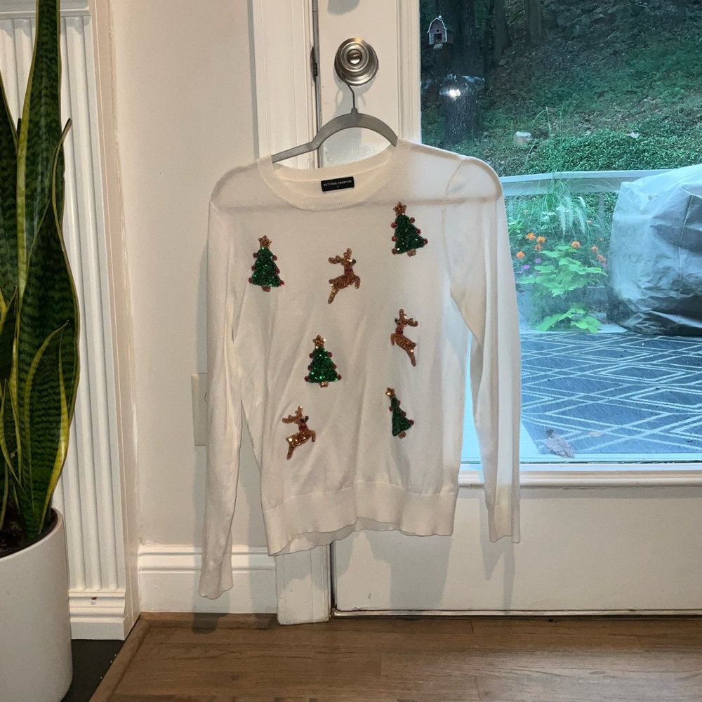 victoria harbour women’s S sequined christmas sweater